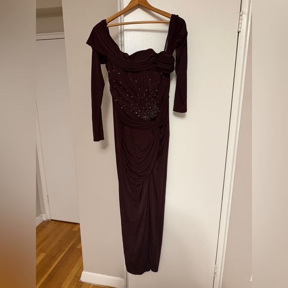 Elegant Burgundy Evening Gown